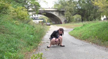 public pissing beautiful nude photo