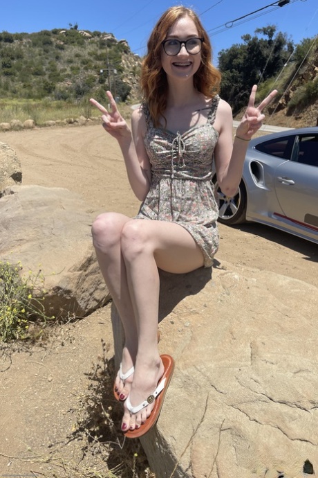 redhead glasses hd picture