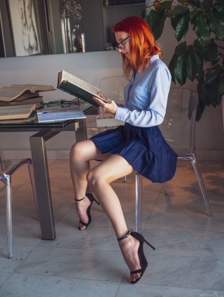 rødhårede briller sexy hd img