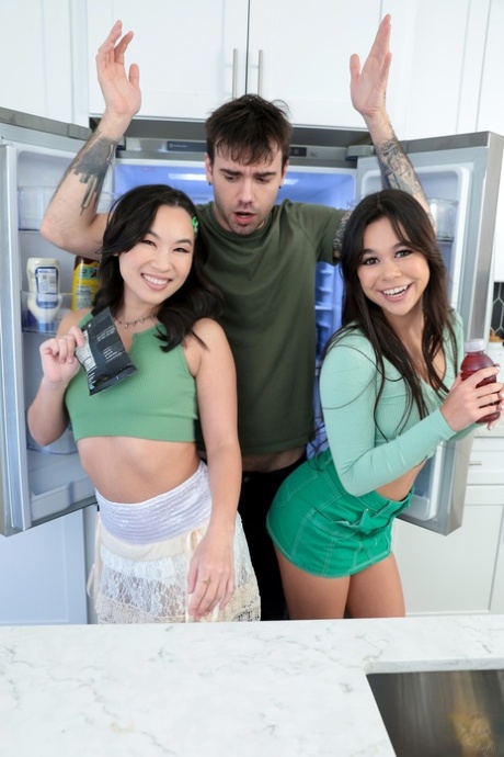 two girls one guy art naked image